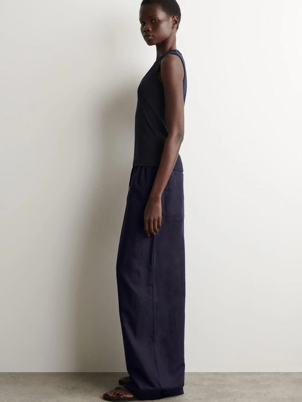 NWT (size 2) COS WIDE-LEG LINEN DRAWSTRING PANTS
